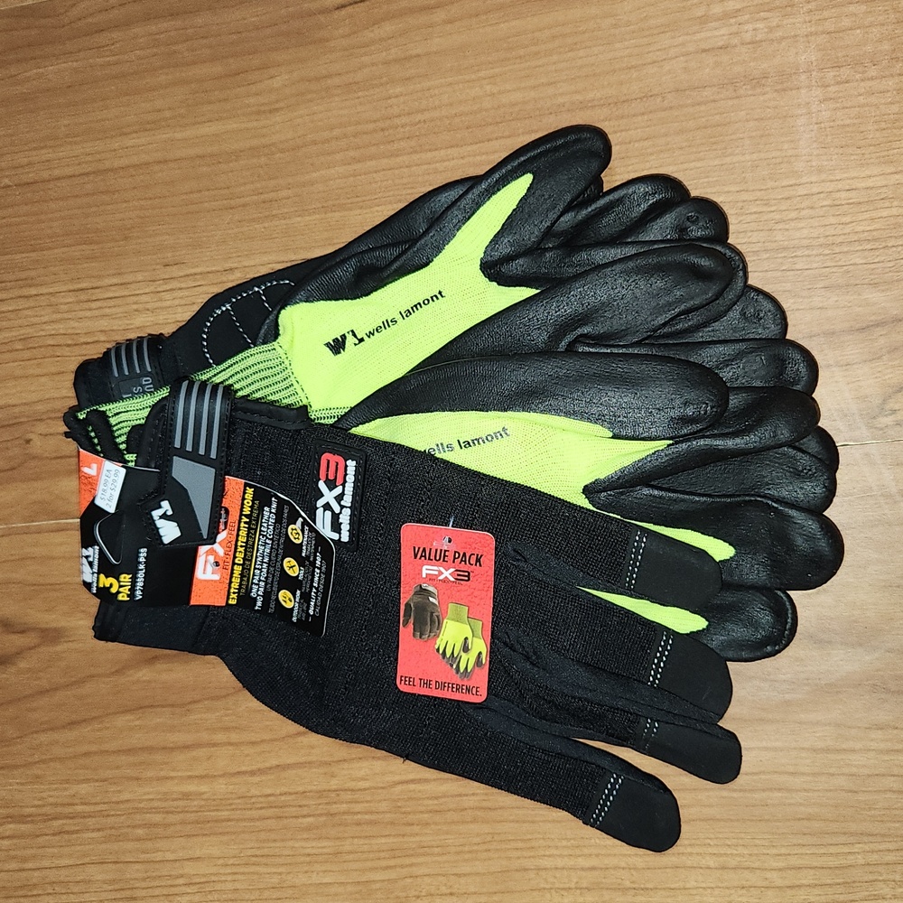NWT "Wells Lamont" 3 pr. Extreme dexterity work gloves
